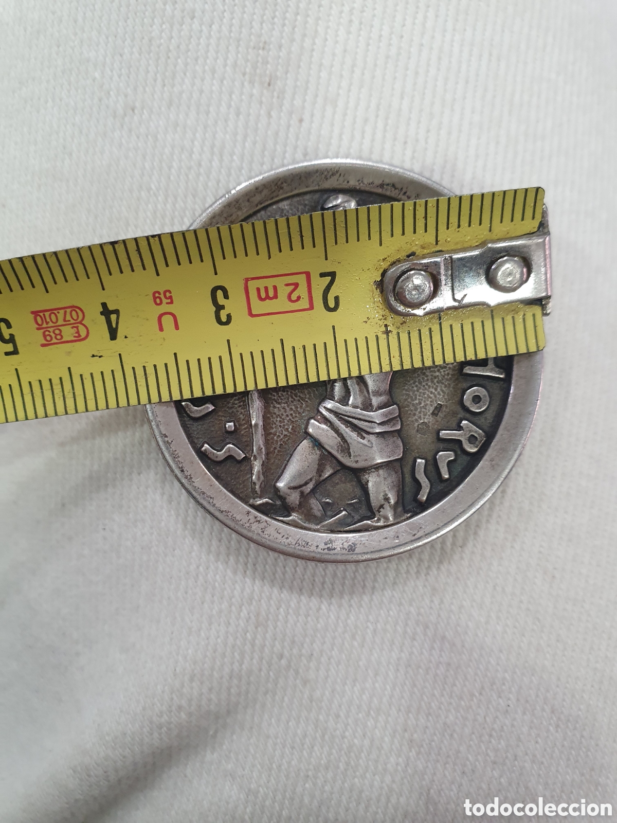 Antig&uuml;edades: Im&aacute;n para coche S. Crist&oacute;bal. Plata de ley. (L77) - Foto 2