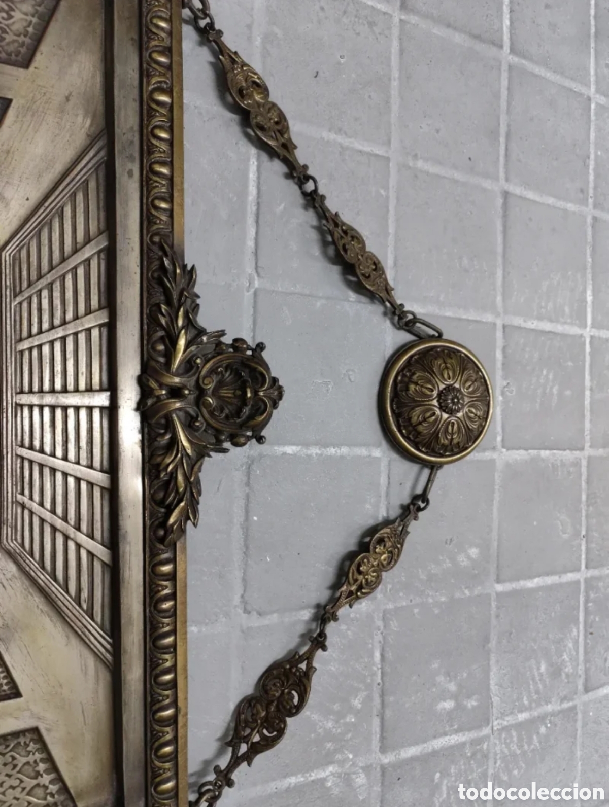 Antig&uuml;edades: CUADRO COLGANTE &Uacute;LTIMA CENA BRONCE - Foto 3