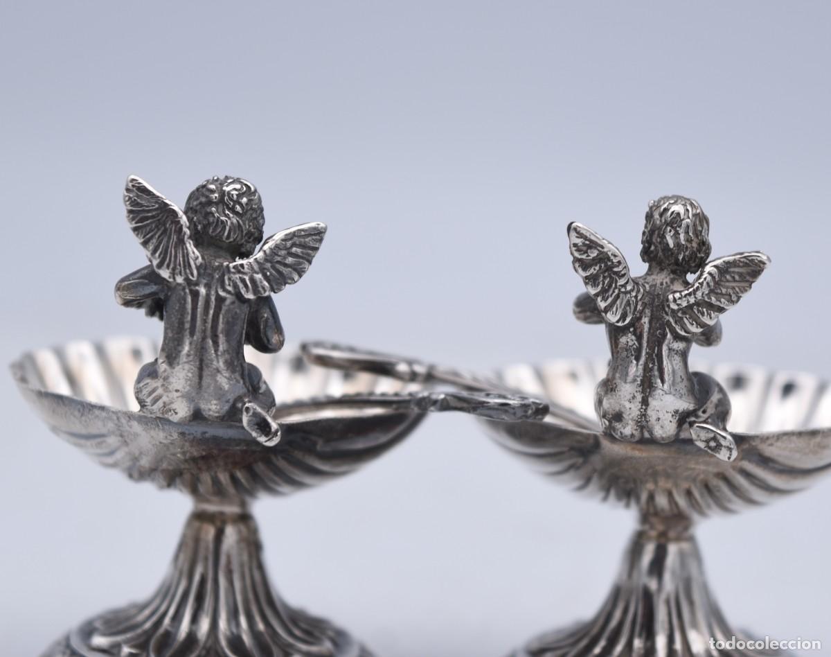 Antig&uuml;edades: Saleros / pellizcos de sal - Plata - Foto 10