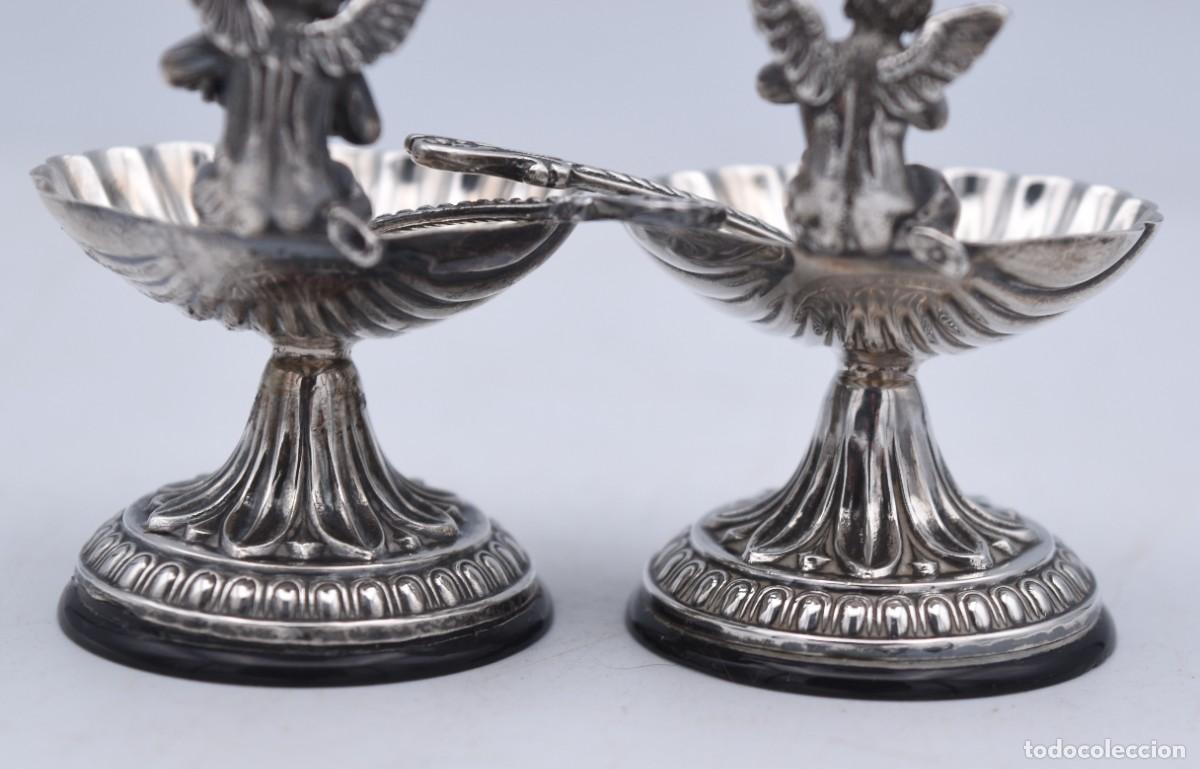 Antig&uuml;edades: Saleros / pellizcos de sal - Plata - Foto 11