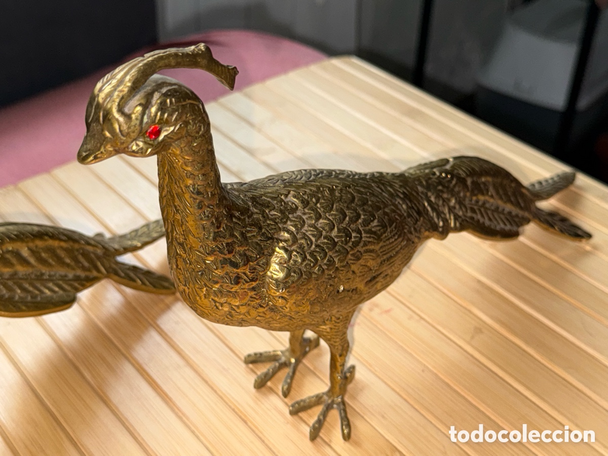 Antig&uuml;edades: Pareja de faisanes en bronce - Foto 3