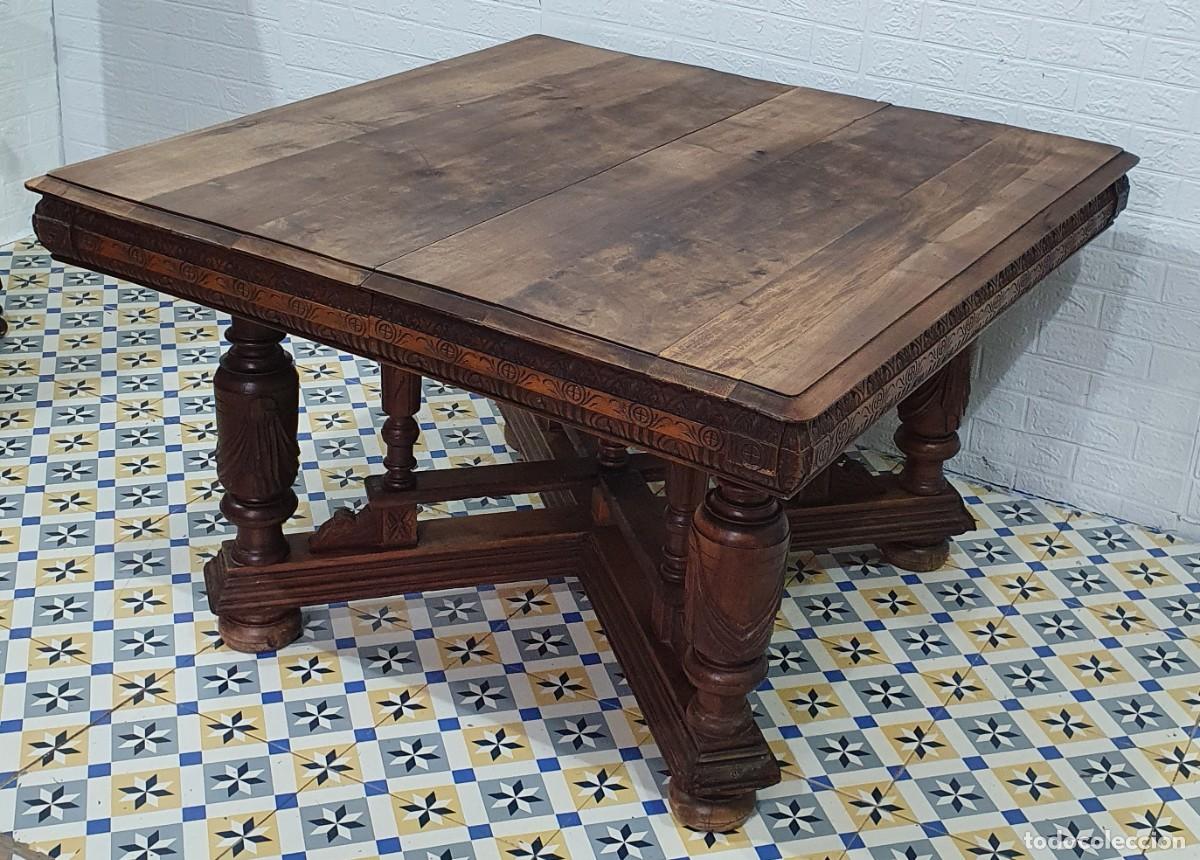 Antig&uuml;edades: Antigua mesa extensible de nogal estilo Espa&ntilde;ol - Foto 6