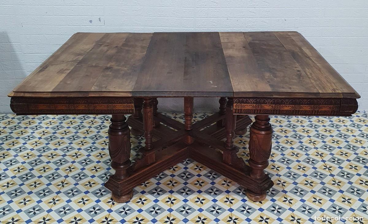 Antig&uuml;edades: Antigua mesa extensible de nogal estilo Espa&ntilde;ol - Foto 10