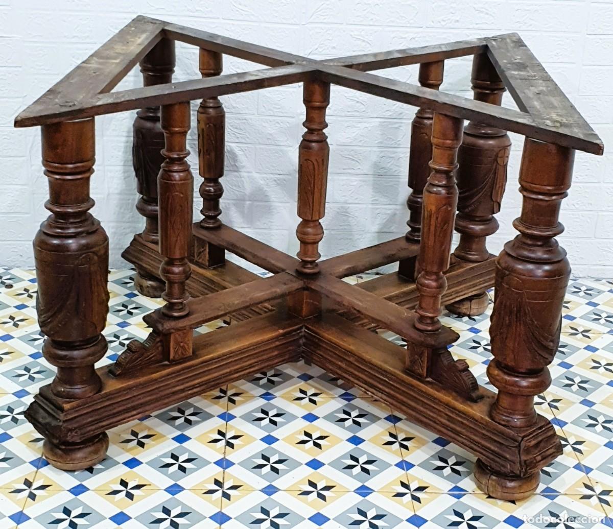 Antig&uuml;edades: Antigua mesa extensible de nogal estilo Espa&ntilde;ol - Foto 11