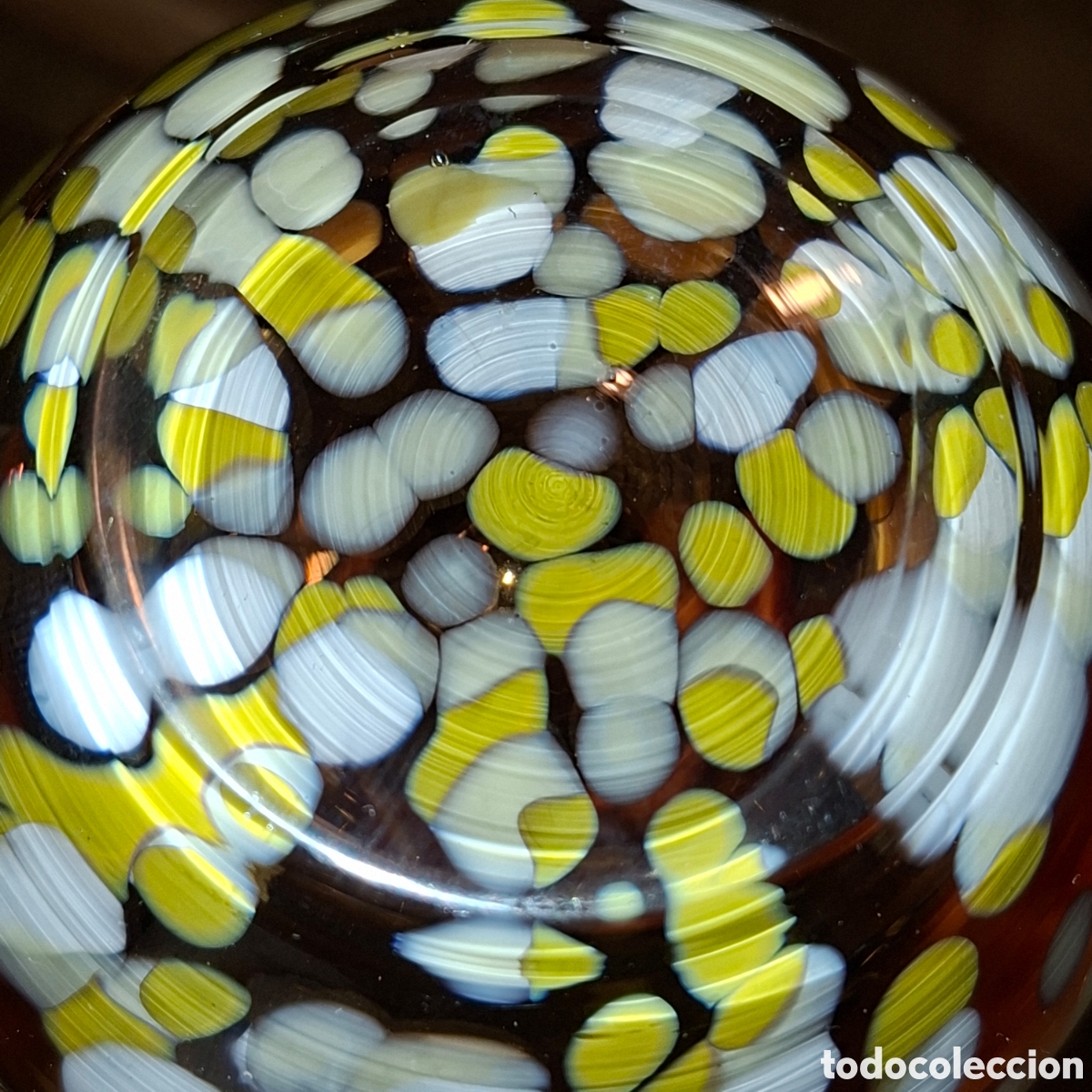 Antig&uuml;edades: JARRON CRISTAL DE MURANO COLOR AMBAR - Foto 5