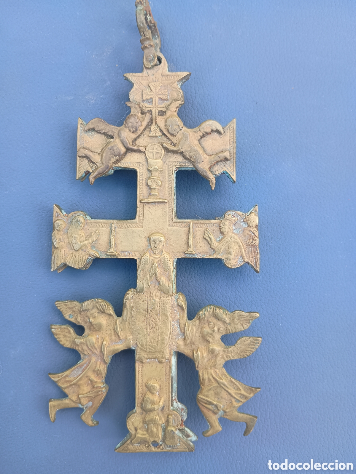 Antig&uuml;edades: Cruz Caravaca bronce - Foto 4