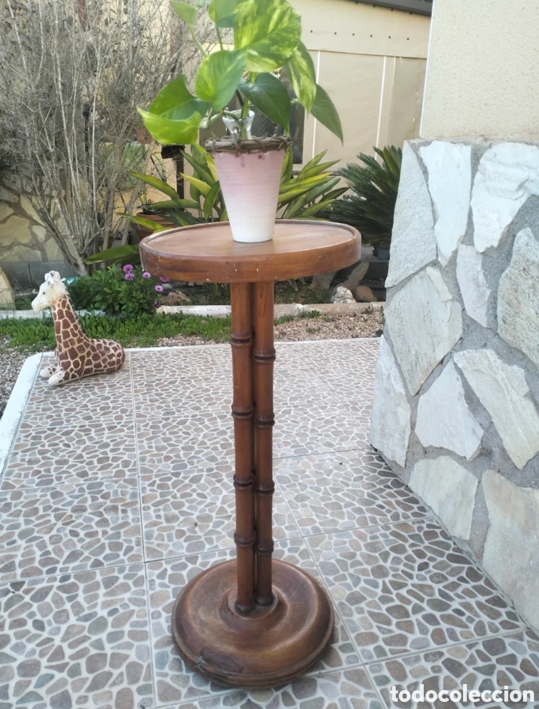 Antig&uuml;edades: Pedestal antiguo de madera - Foto 3