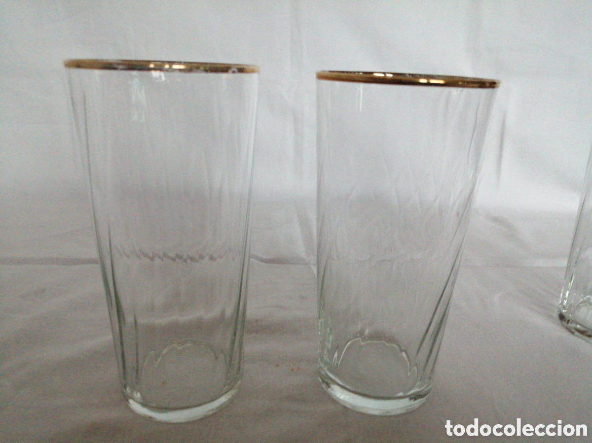 Antig&uuml;edades: Vasos de cristal con filo de oro - Foto 2