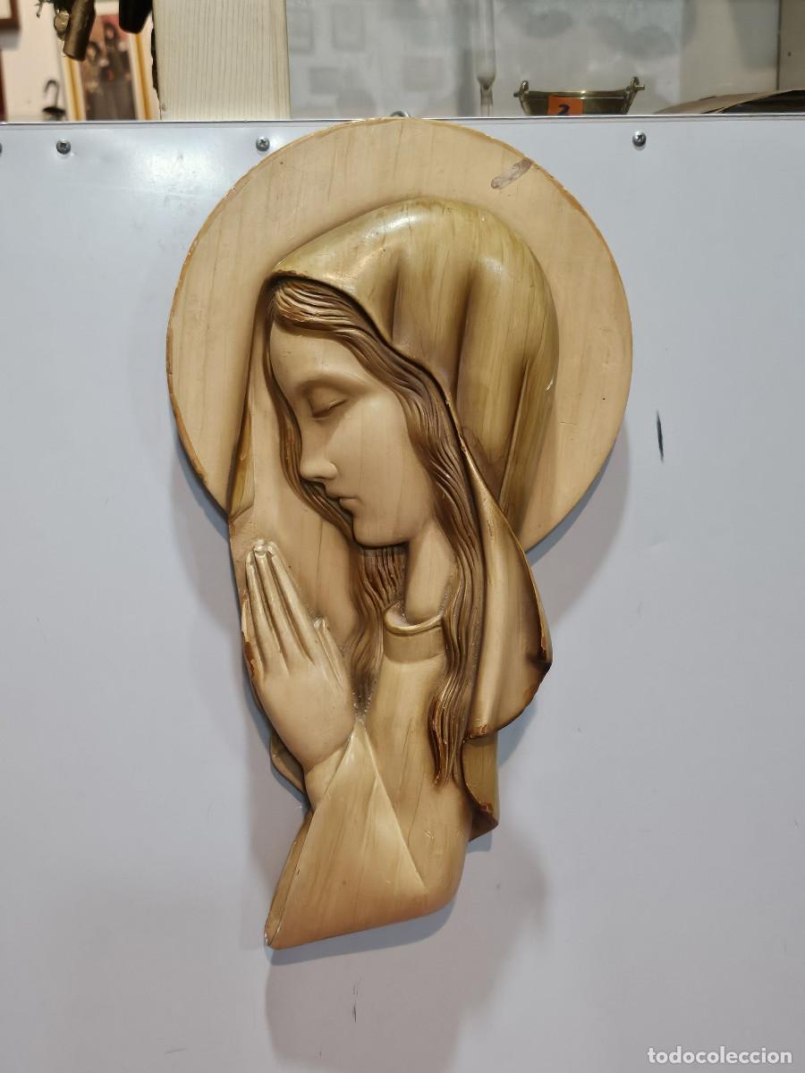 Antig&uuml;edades: virgen de colgar de ceramica - Foto 1