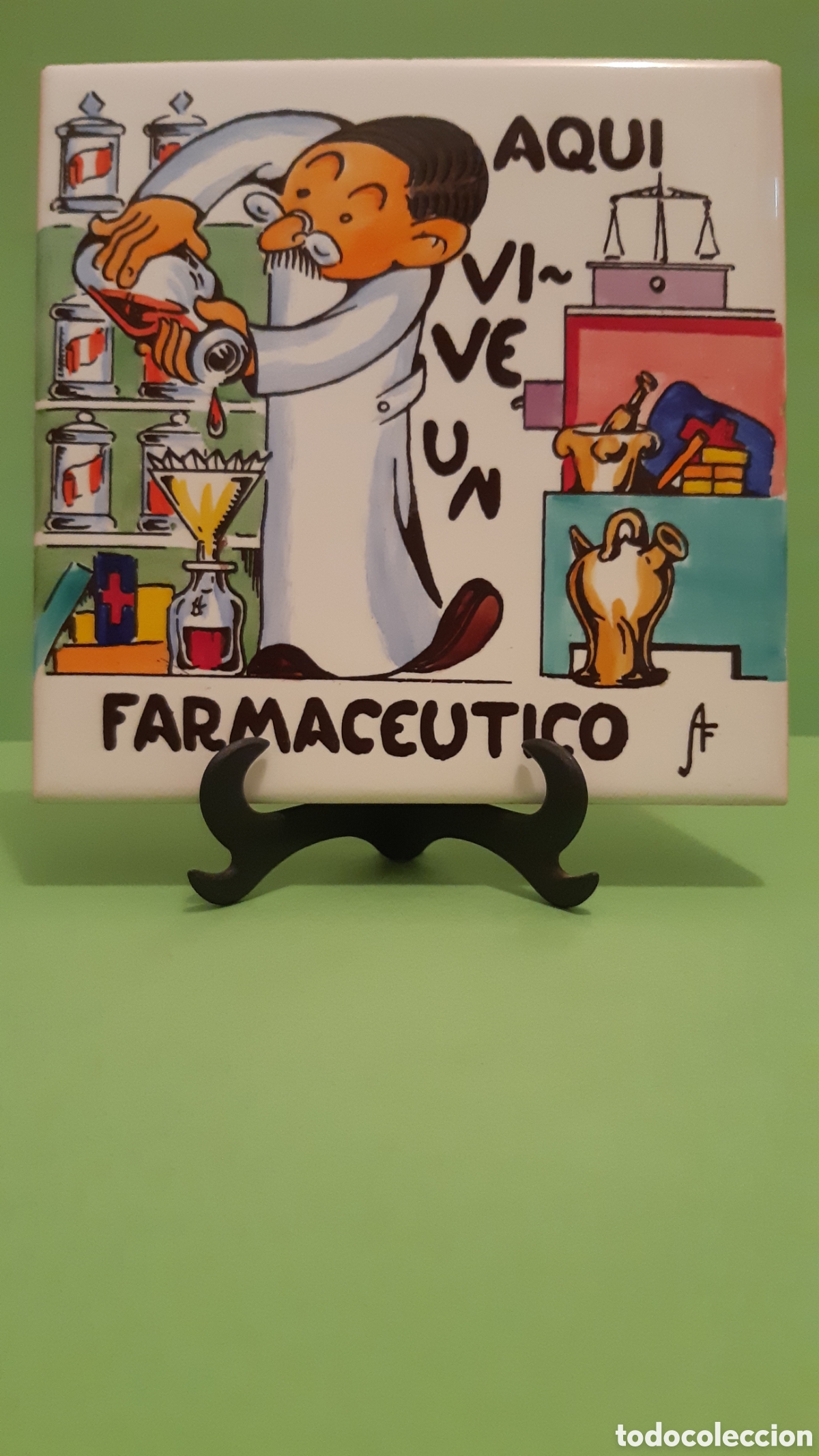Antig&uuml;edades: Azulejo de oficios, farmac&eacute;utico - Foto 1
