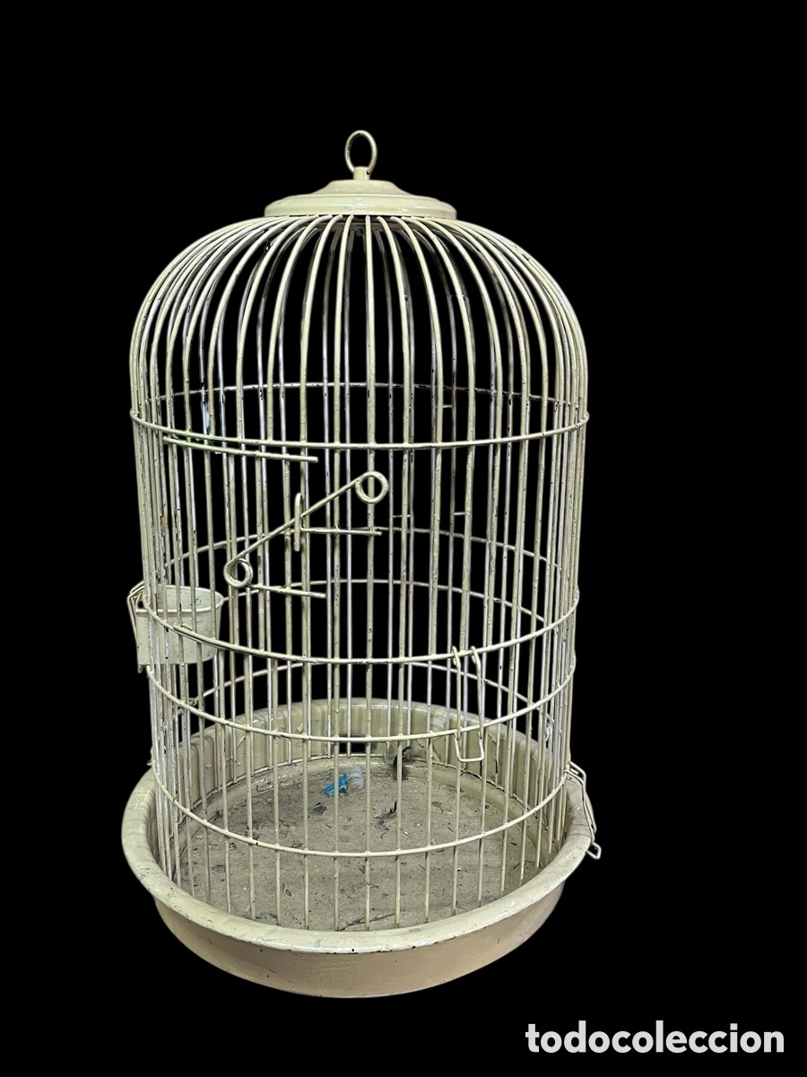 Antiquit&auml;ten: Antigua jaula de p&aacute;jaros enteramente de metal