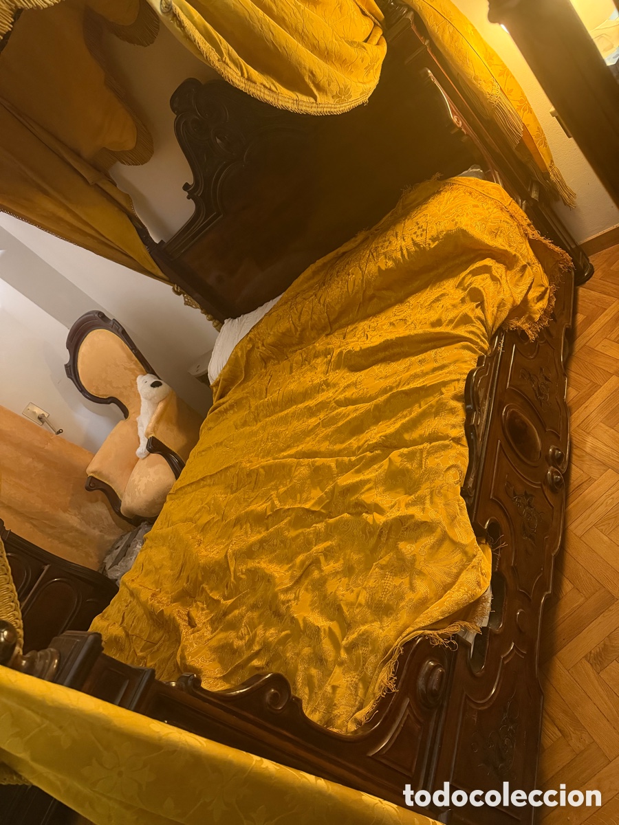 Antig&uuml;edades: espectacular cama de caoba con dosel - Foto 2