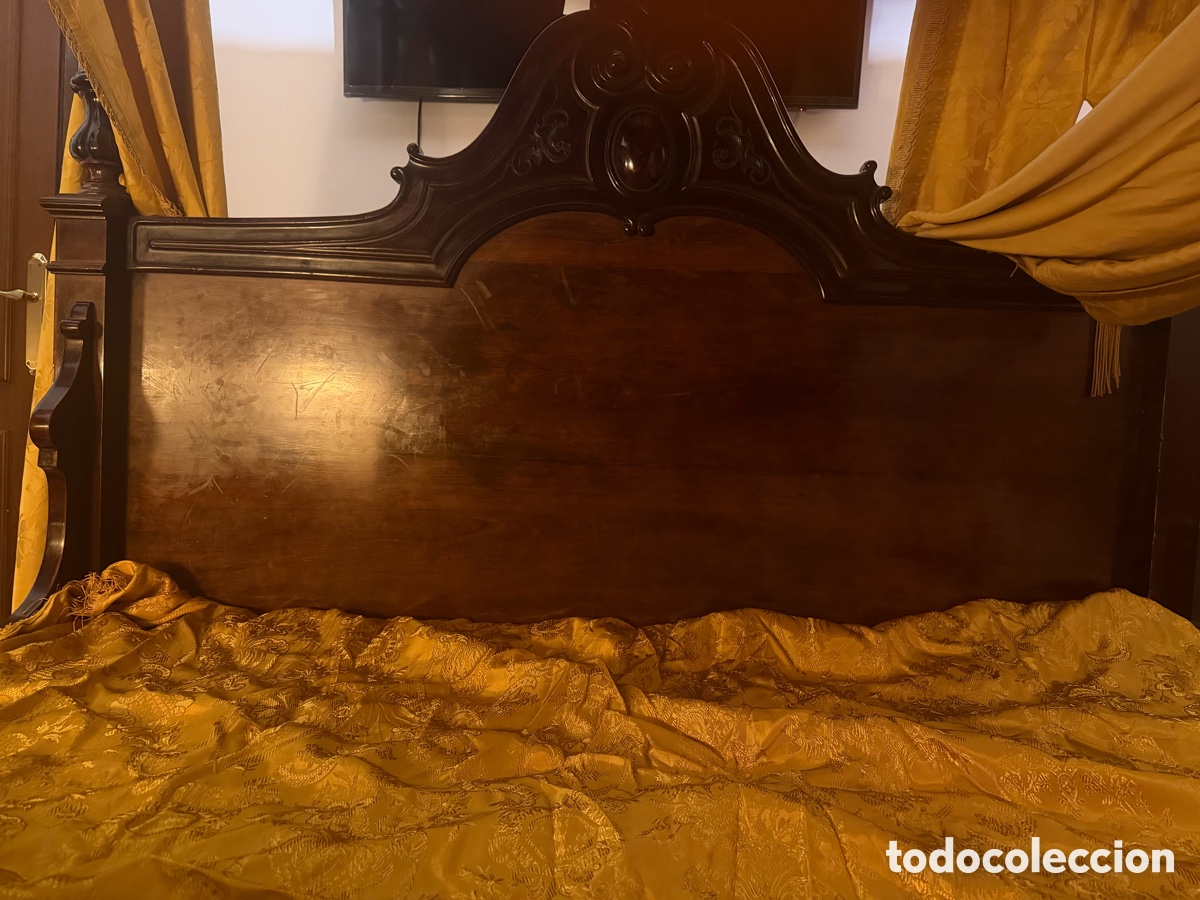 Antig&uuml;edades: espectacular cama de caoba con dosel - Foto 5