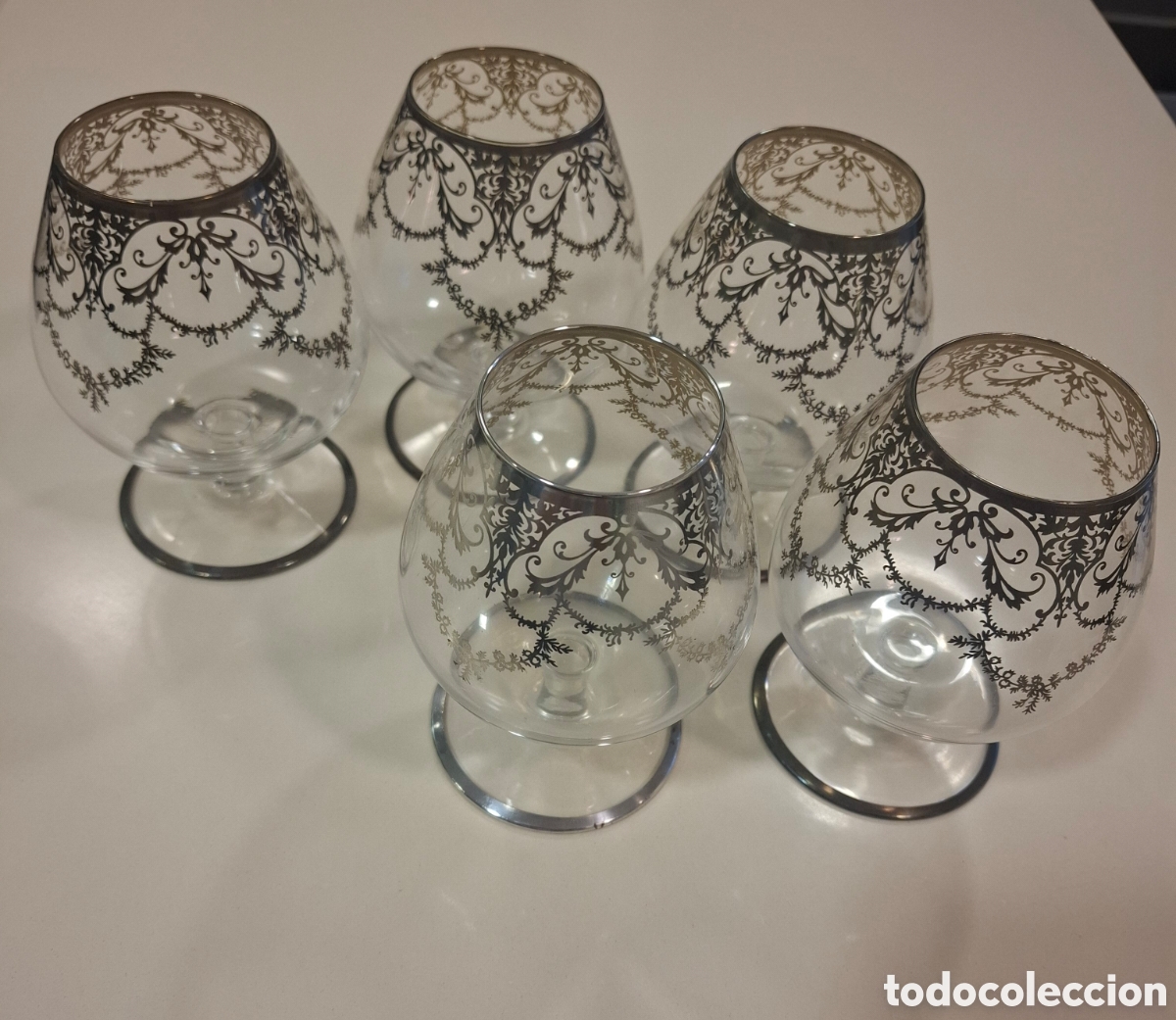 Antig&uuml;edades: Copas de co&ntilde;ac con dibujos de plata - Foto 3