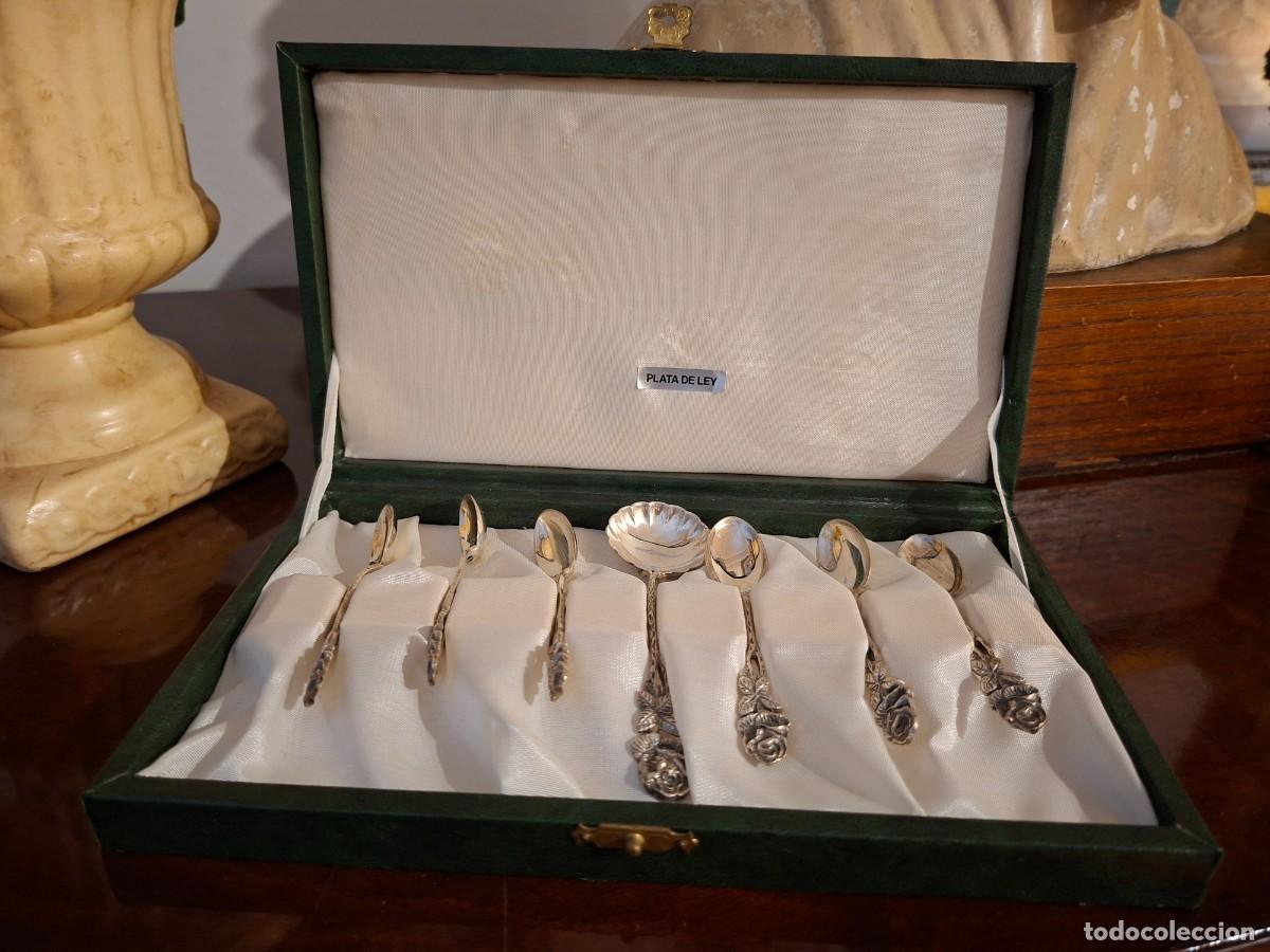Antig&uuml;edades: Juego de cucharillas de plata con estuche - Foto 1