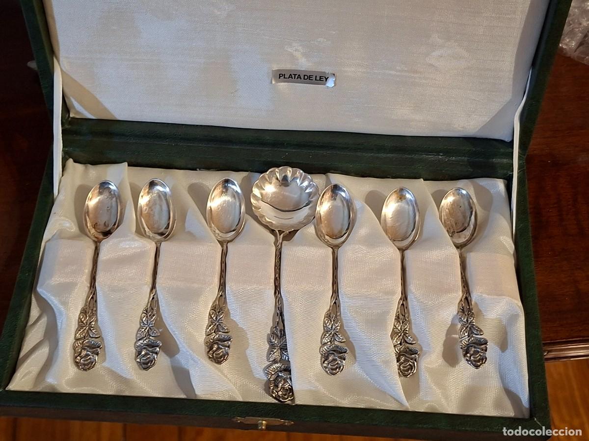 Antig&uuml;edades: Juego de cucharillas de plata con estuche - Foto 2