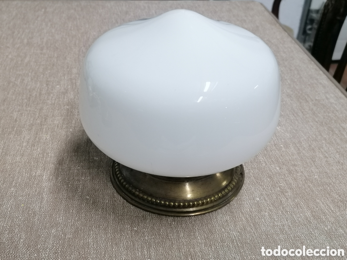 Antig&uuml;edades: L&aacute;mpara de techo art deco opalina - Foto 5