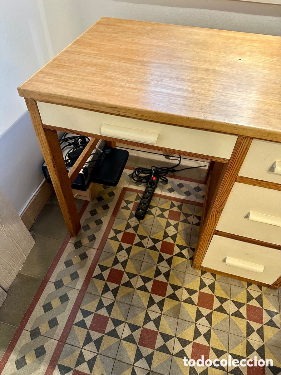Antig&uuml;edades: Mesa de escritorio principios SXX - Foto 6