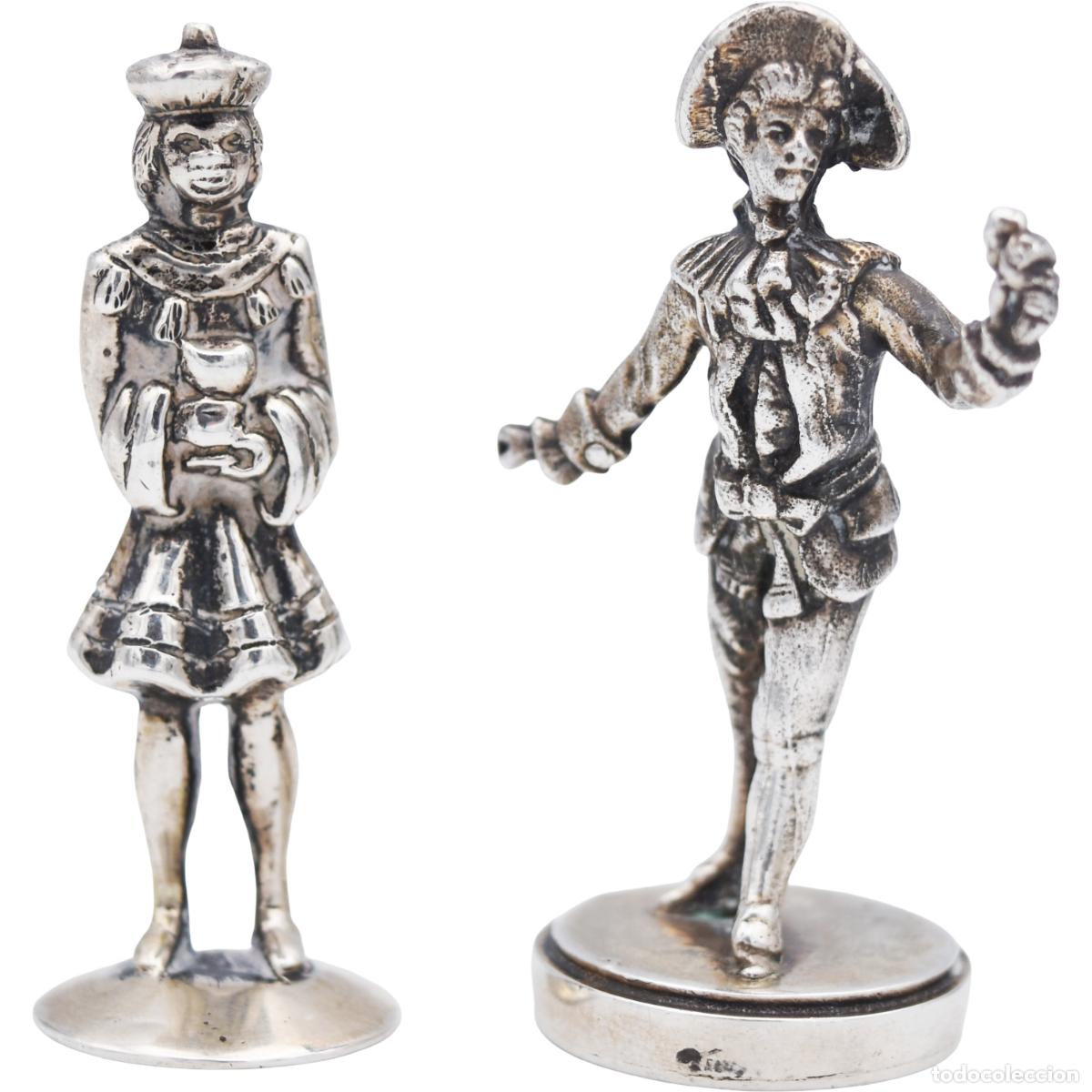 Antig&uuml;edades: Esculturas de plata - Noble y paje - Foto 1