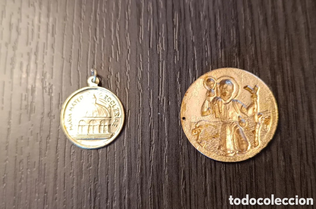 Antig&uuml;edades: Lote 10 Objetos Art&iacute;culos Eclesi&aacute;sticos - Foto 5