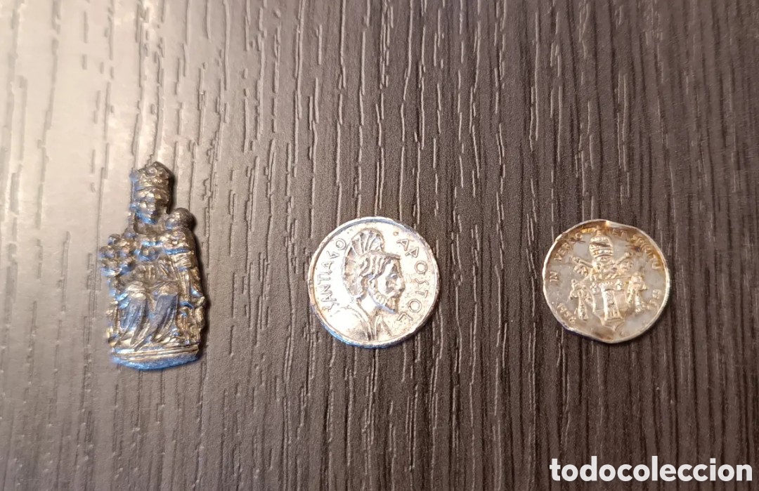 Antig&uuml;edades: Lote 10 Objetos Art&iacute;culos Eclesi&aacute;sticos - Foto 8