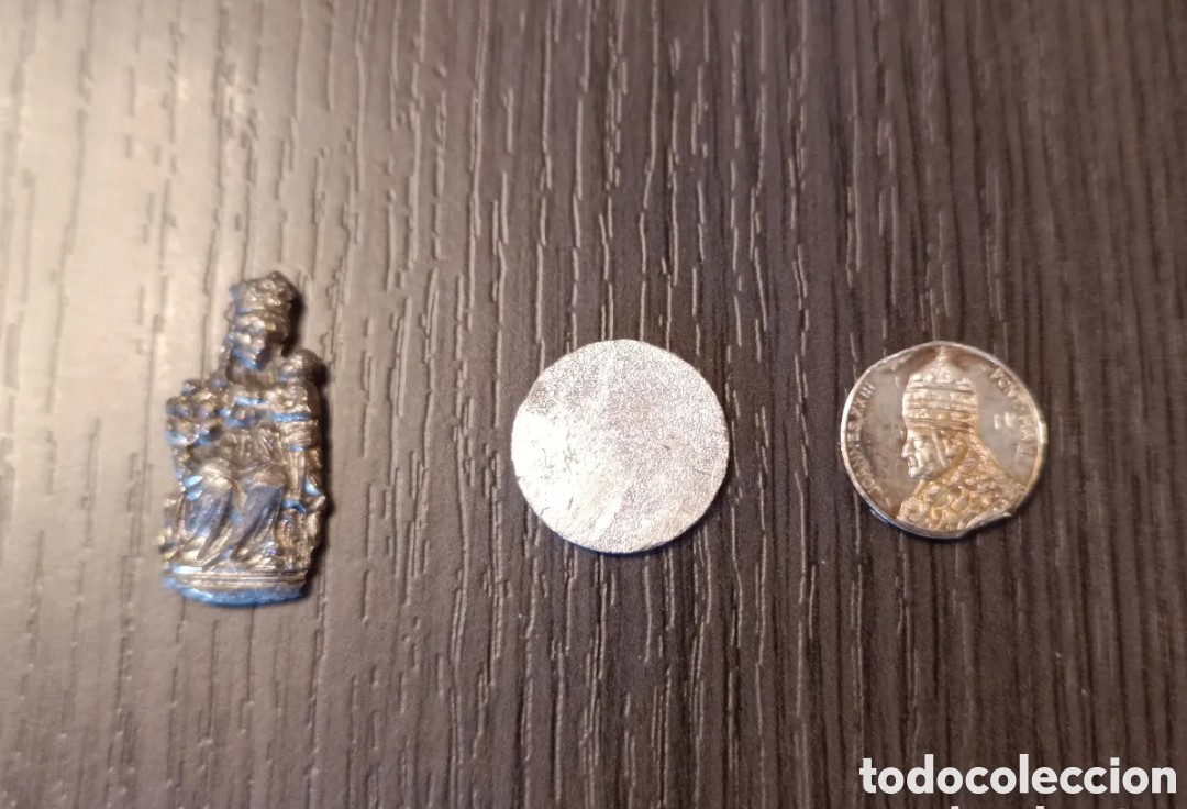 Antig&uuml;edades: Lote 10 Objetos Art&iacute;culos Eclesi&aacute;sticos - Foto 9