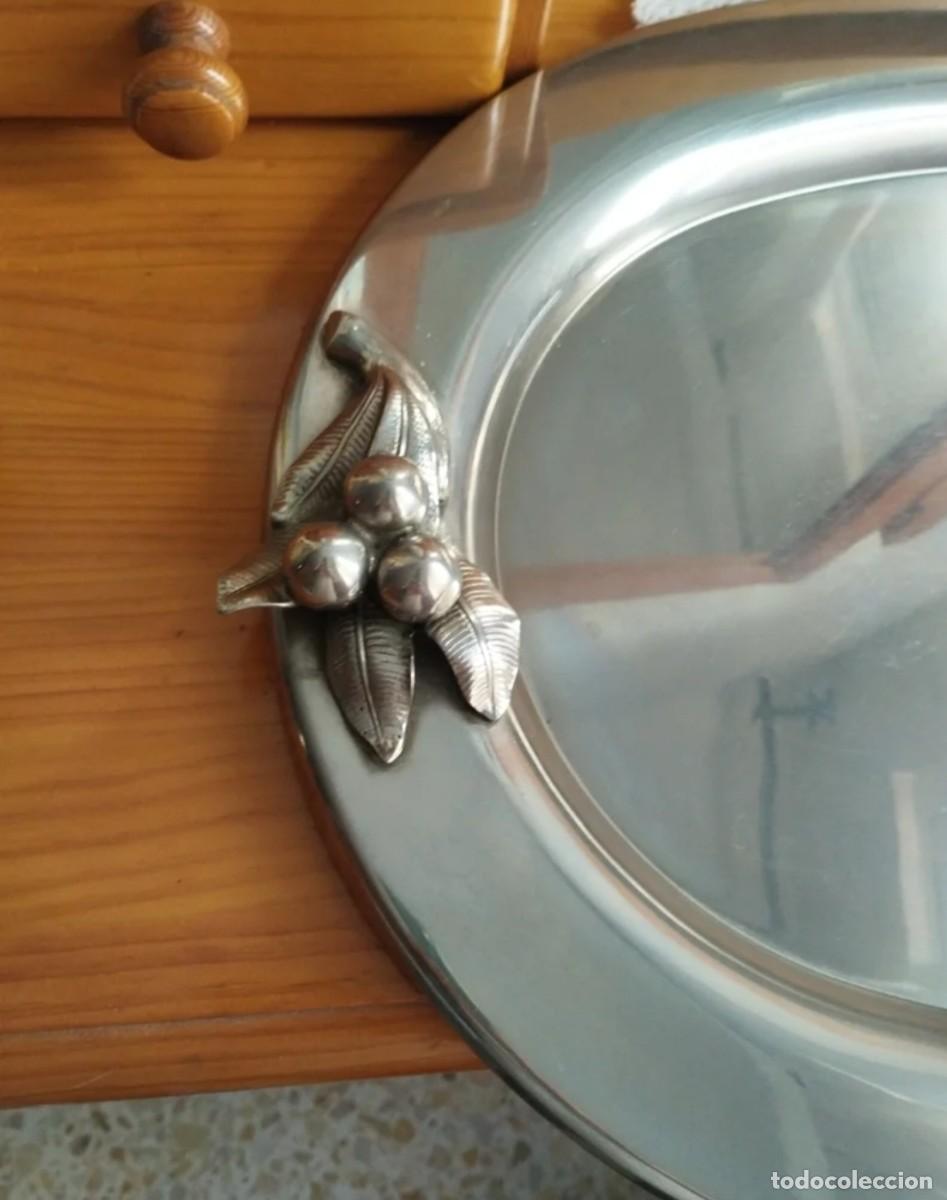 Antig&uuml;edades: Bandeja de Alpaca, ovalada - Foto 2