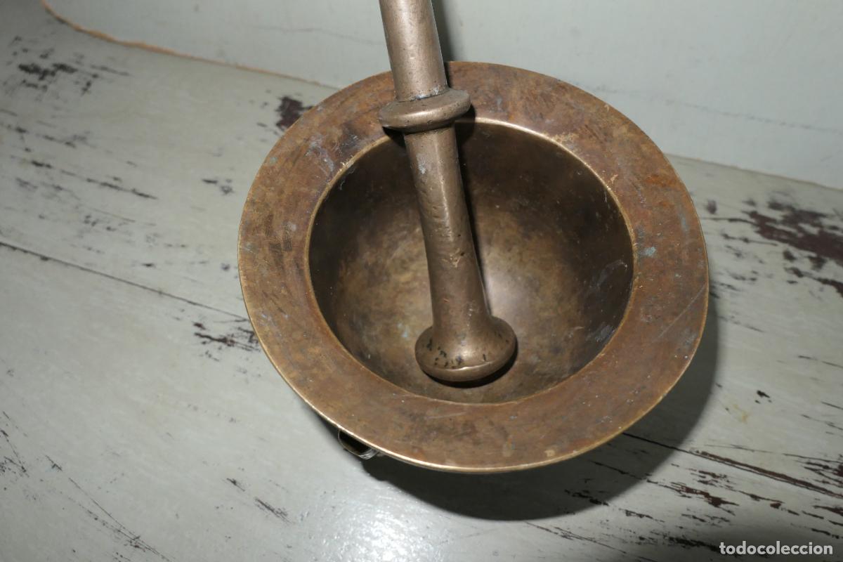 Antig&uuml;edades: Antiguo almirez, mortero de bronce. - Foto 6
