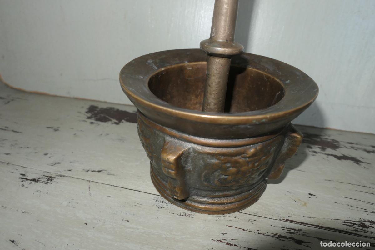 Antig&uuml;edades: Antiguo almirez, mortero de bronce. - Foto 10
