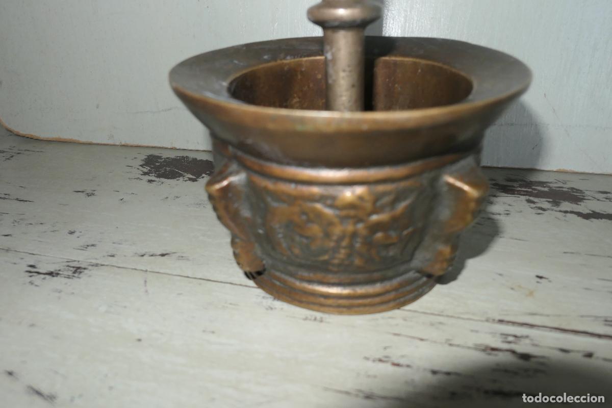 Antig&uuml;edades: Antiguo almirez, mortero de bronce. - Foto 11
