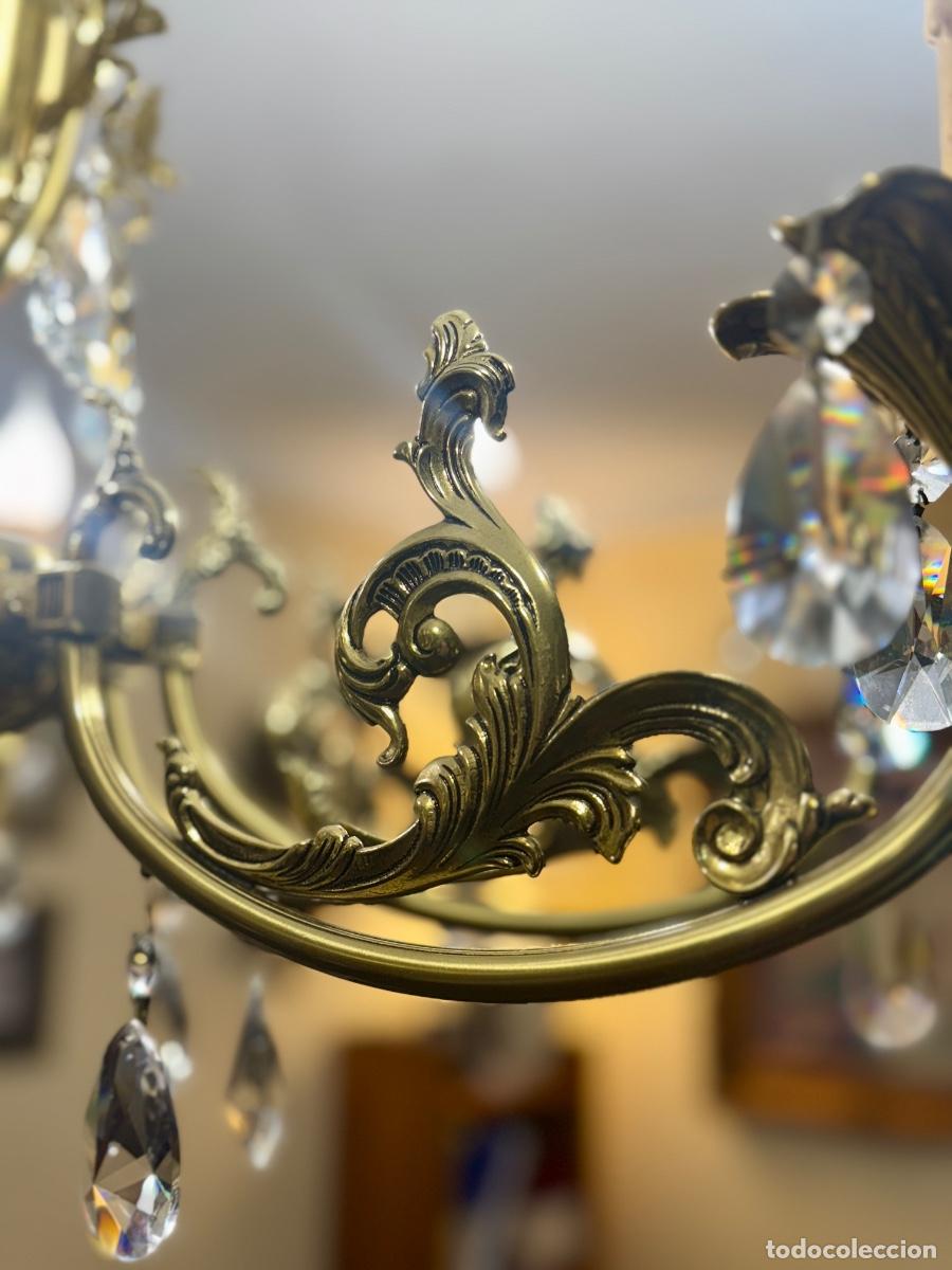 Antig&uuml;edades: L&aacute;mpara de bronce Strauss de 8 brazos - Foto 2