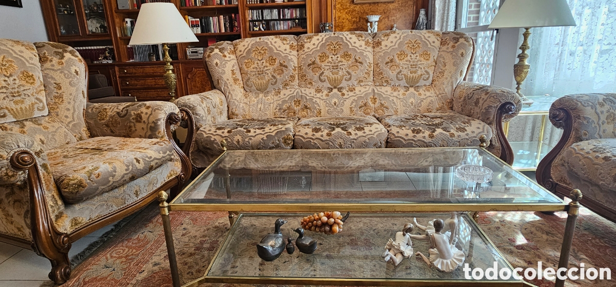 Antig&uuml;edades: Tresillo vintage de madera noble - Foto 1