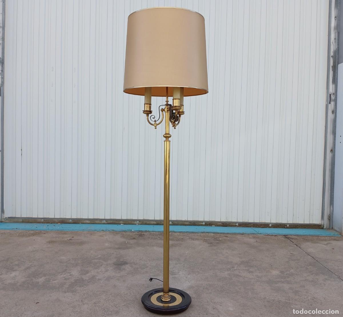 Antig&uuml;edades: L&aacute;mpara de pie antigua bronce estilo ingl&eacute;s. - Foto 2