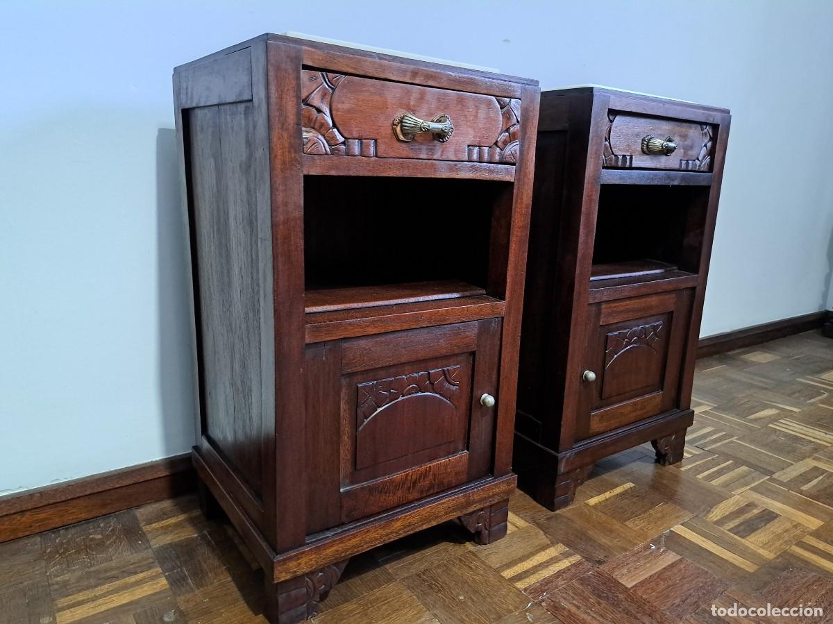 Antig&uuml;edades: PAR DE MESITAS DE NOCHE - ART DECO - Foto 5