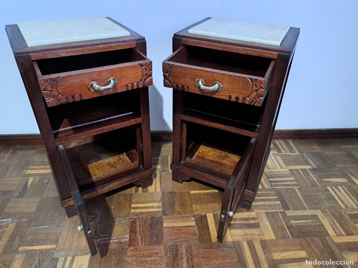 Antig&uuml;edades: PAR DE MESITAS DE NOCHE - ART DECO - Foto 14