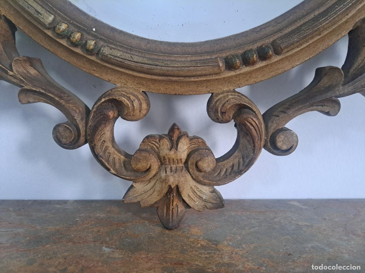 Antig&uuml;edades: CONSOLA CRED&Ecirc;NCIA COM ESPELHO EN MADERA TALLHADA - Foto 9
