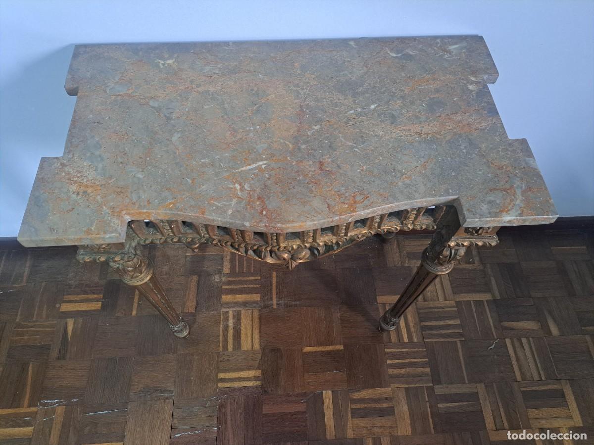 Antig&uuml;edades: CONSOLA CRED&Ecirc;NCIA COM ESPELHO EN MADERA TALLHADA - Foto 12