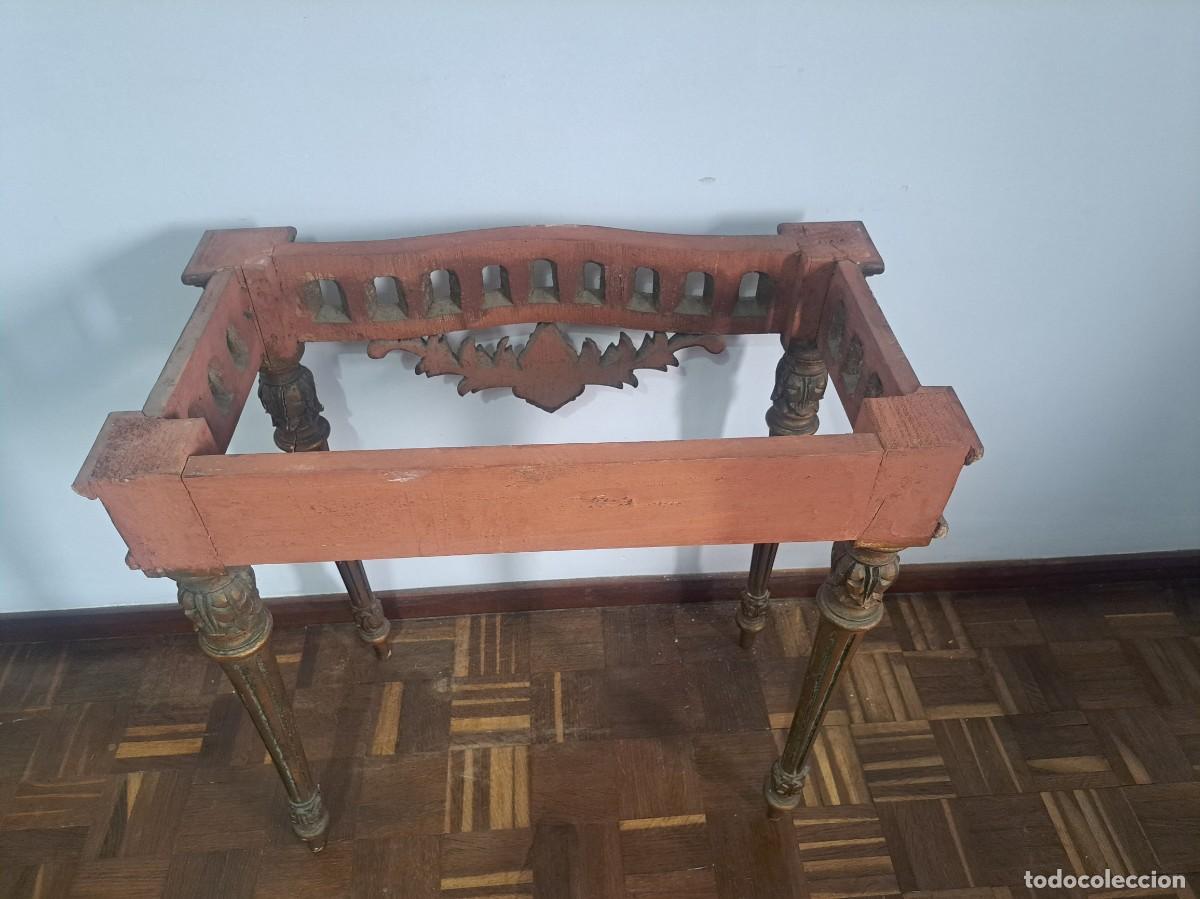 Antig&uuml;edades: CONSOLA CRED&Ecirc;NCIA COM ESPELHO EN MADERA TALLHADA - Foto 16