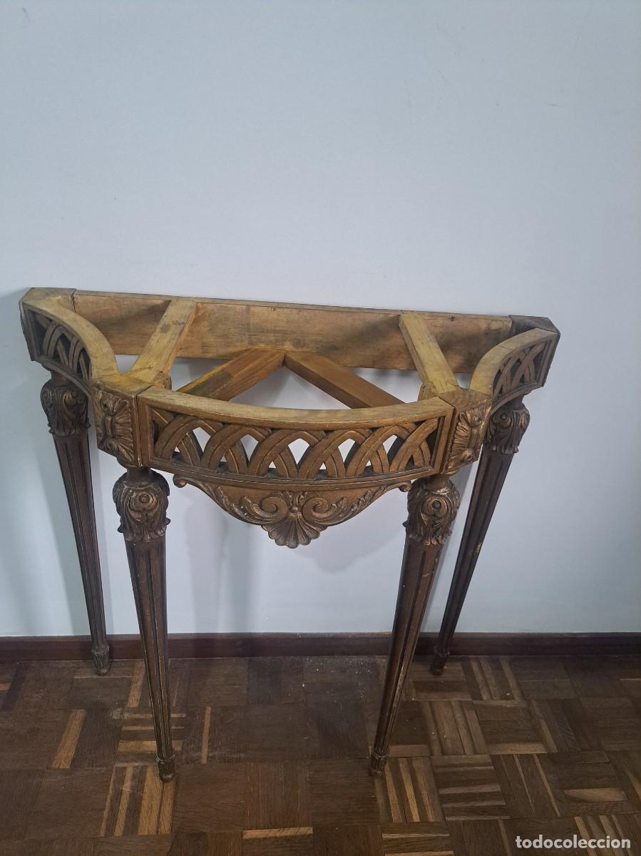 Antig&uuml;edades: CONSOLA EN MADERA TALLADA Y DORADA - Foto 2