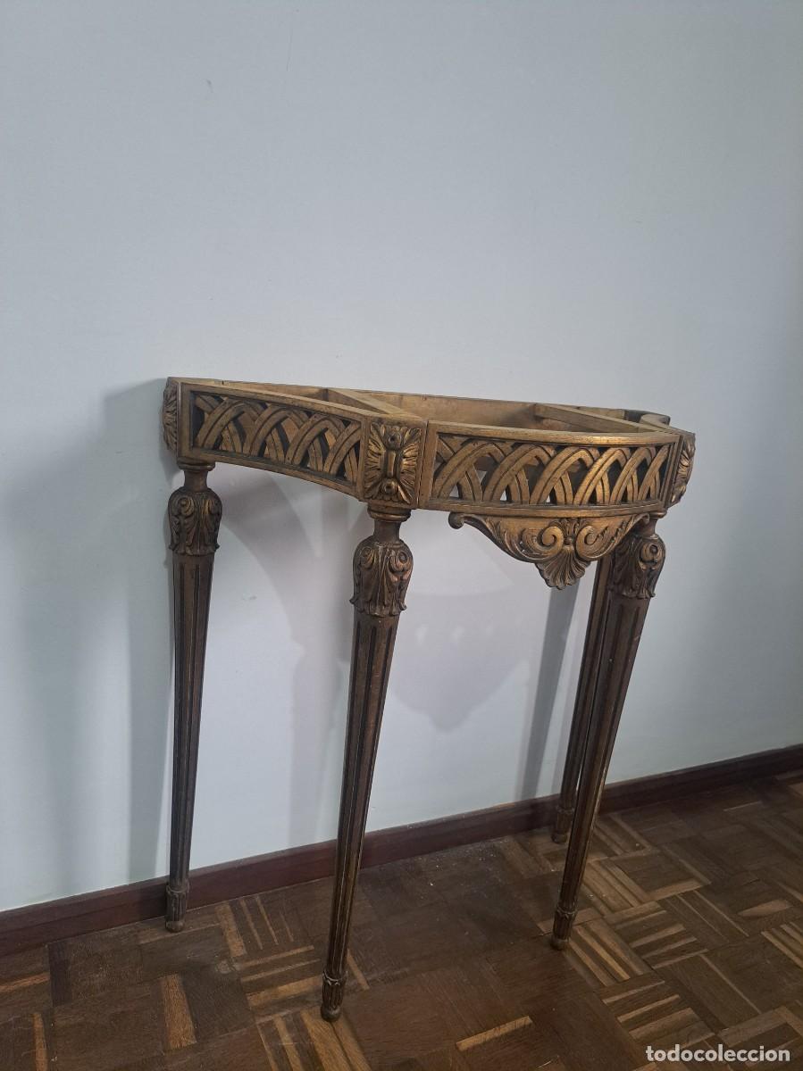 Antig&uuml;edades: CONSOLA EN MADERA TALLADA Y DORADA - Foto 3