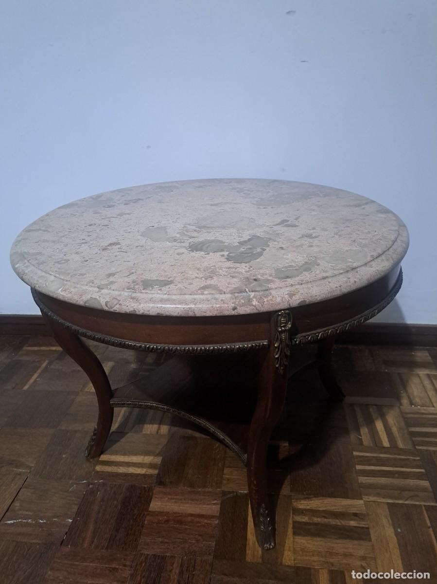 Antig&uuml;edades: MESA IMPERIO - MADERA, M&Aacute;RMOL Y BRONCE - Foto 2