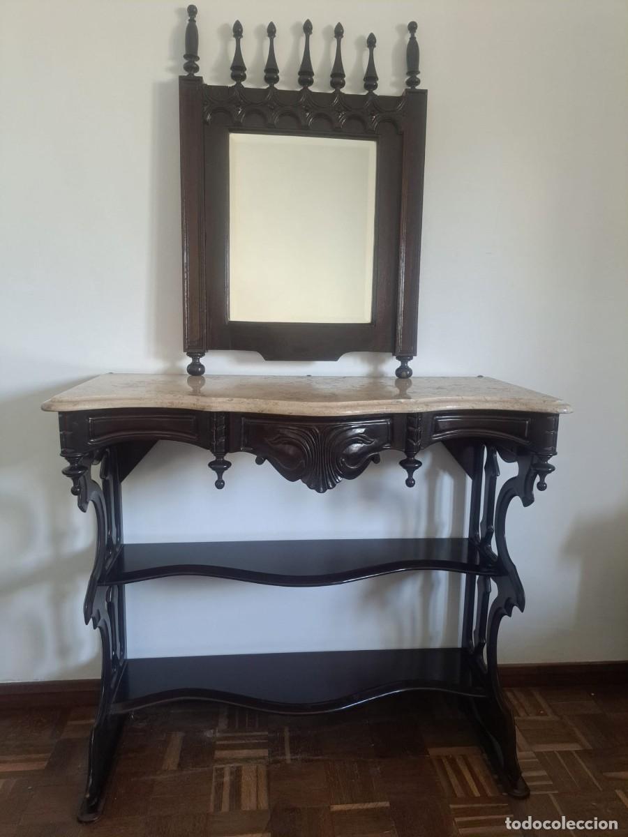 Antig&uuml;edades: Consola rom&aacute;ntica con espejo - Foto 1