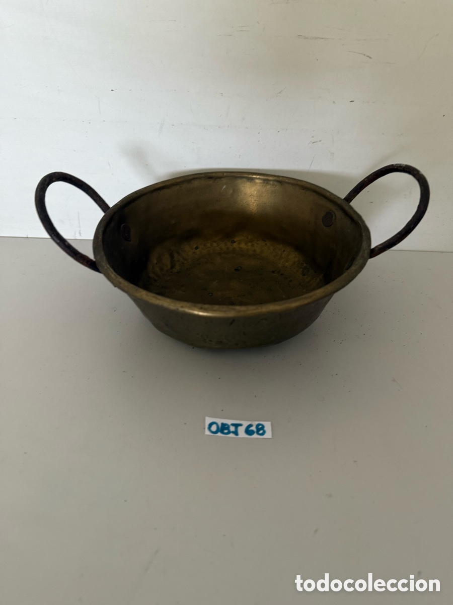 Antig&uuml;edades: Antiguo caldera de lat&oacute;n para mermelada - Foto 1