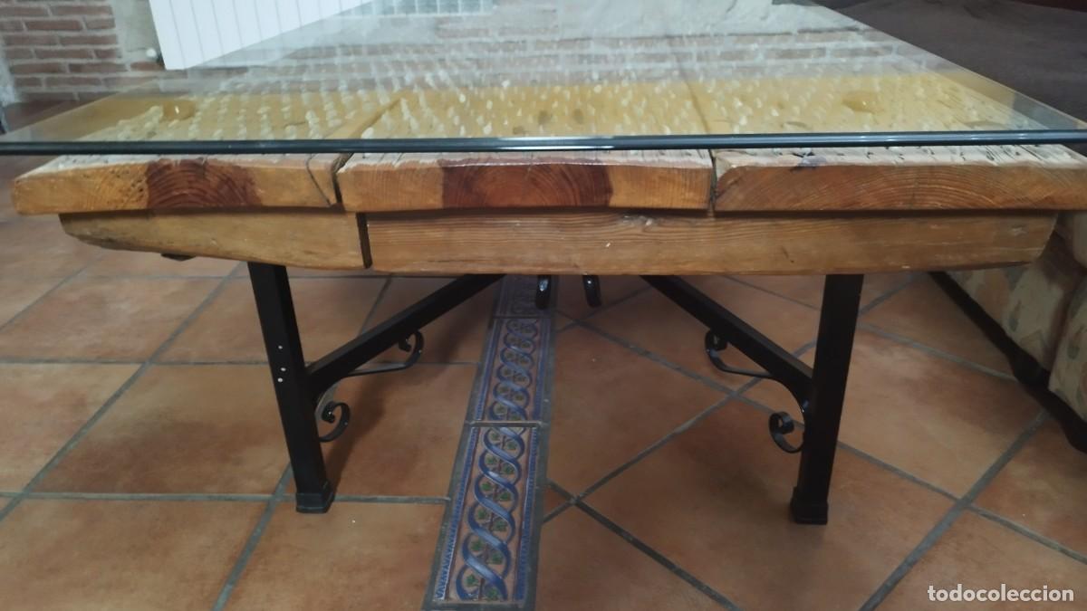 Antig&uuml;edades: Mesa con trilla y patas de forja - Foto 4