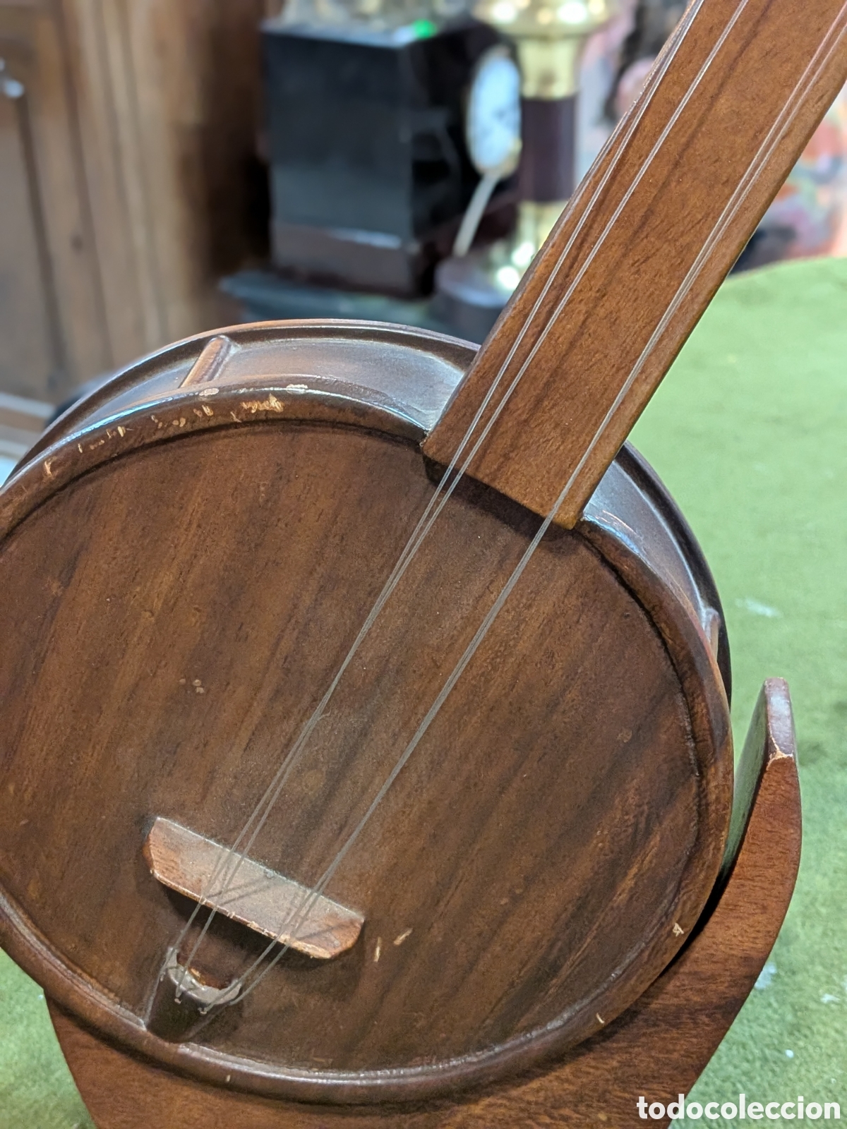 Antig&uuml;edades: Banjo talla en madera, miniatura. REF-415/4 - Foto 3