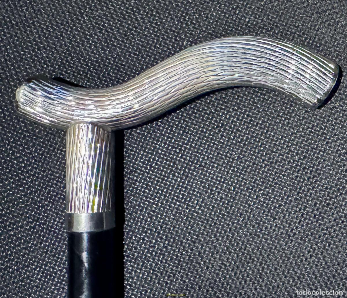 Antig&uuml;edades: BASTON EMPU&Ntilde;ADURA DE PLATA 85cm - Foto 2