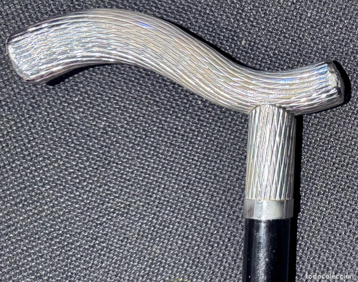 Antig&uuml;edades: BASTON EMPU&Ntilde;ADURA DE PLATA 85cm - Foto 3