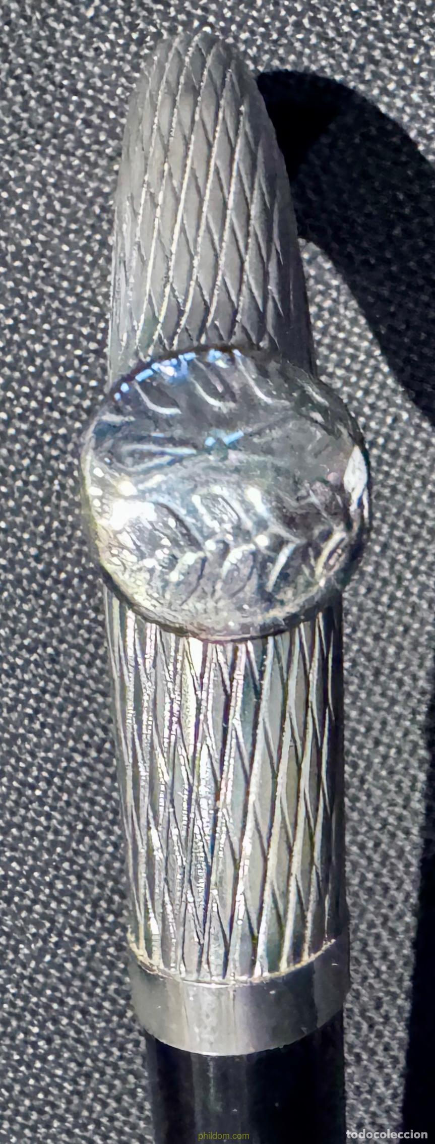 Antig&uuml;edades: BASTON EMPU&Ntilde;ADURA DE PLATA 85cm - Foto 4
