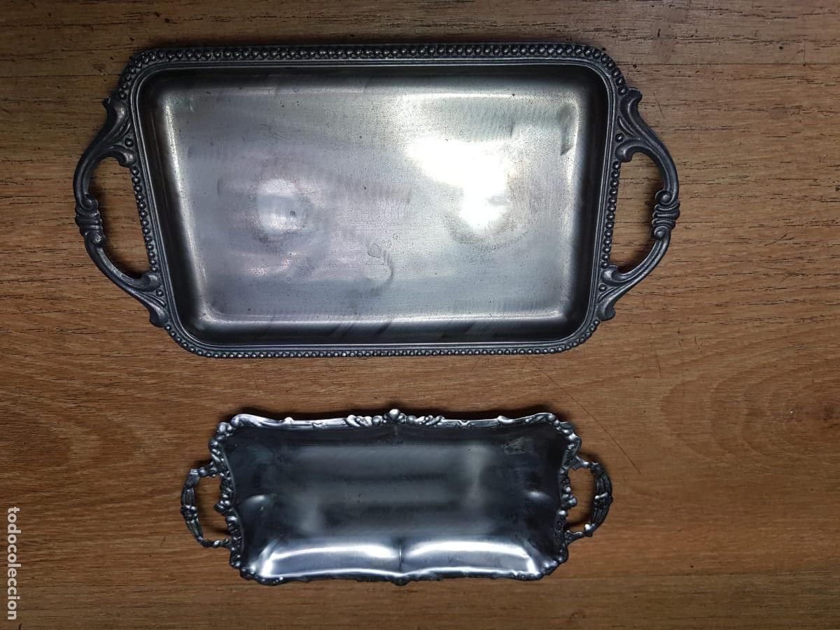 Antig&uuml;edades: LOTE DE 2 BANDEJAS-PLATEADOS - Foto 1