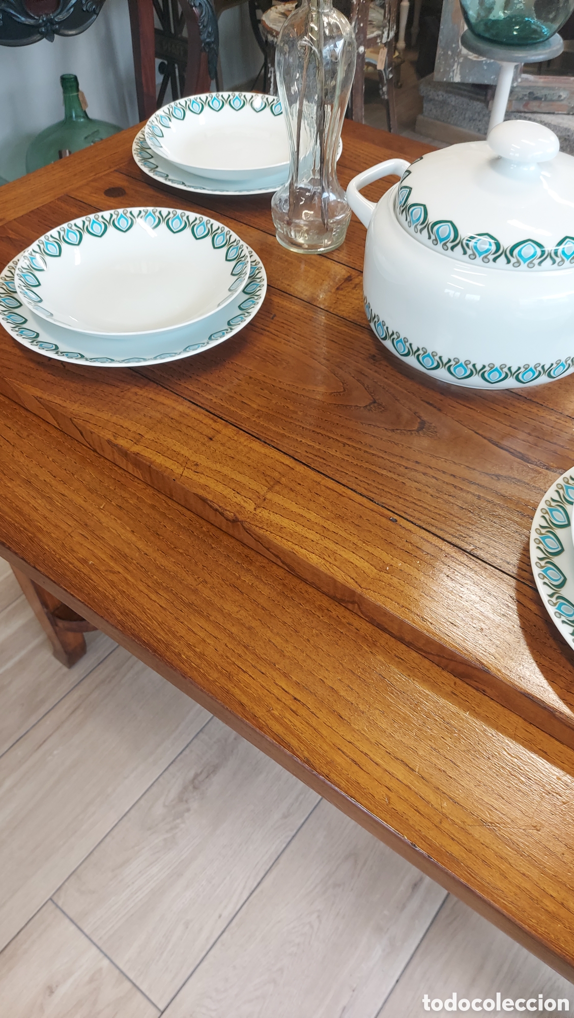 Antig&uuml;edades: Mesa de madera de casta&ntilde;o circa 1940 - Foto 6